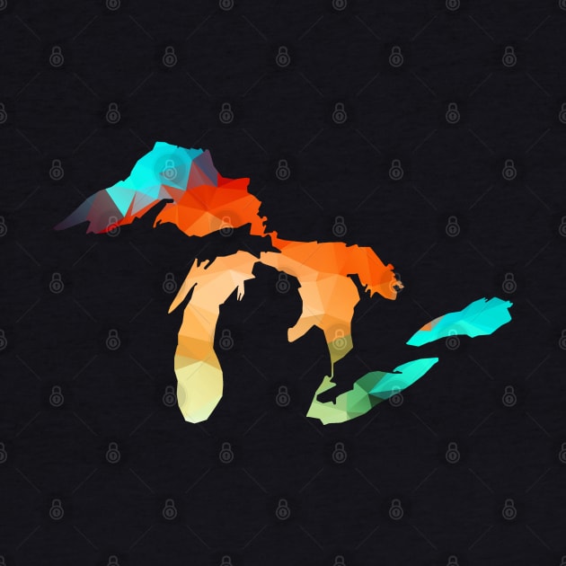 Michigan - Great Lakes in Fractal Colors by robotface